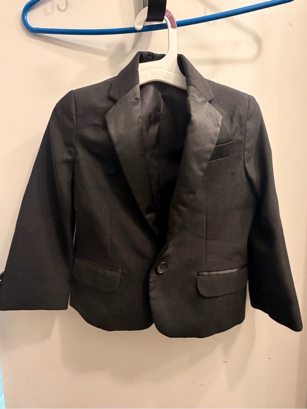 Nautica Boys' Black Satin Lapel Tuxedo Blazer